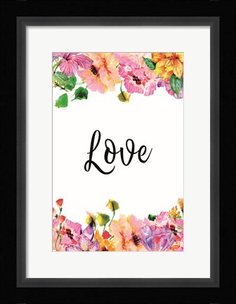Framed Floral Love Print