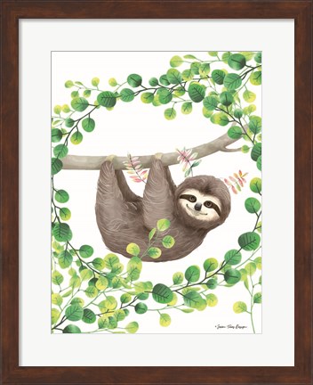 Framed Hanging Around Sloth II Print