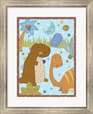 Framed Dino Friends II Print