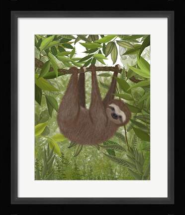 Framed Sloth Hanging Around Print
