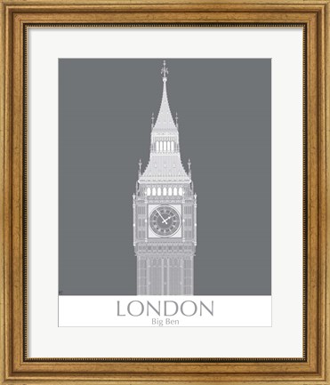 Framed London Big Ben Monochrome Print