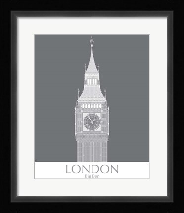 Framed London Big Ben Monochrome Print