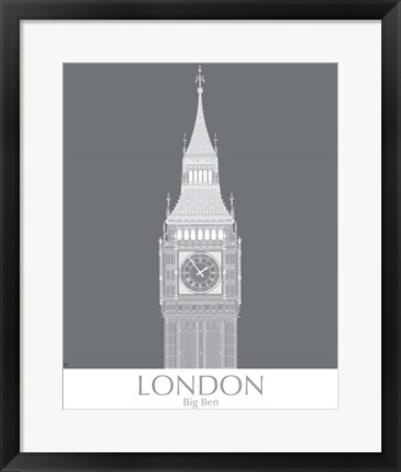 Framed London Big Ben Monochrome Print