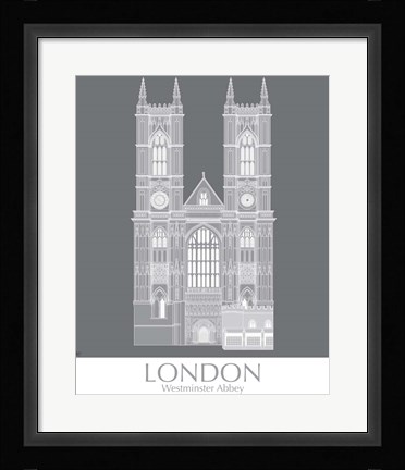 Framed London Westminster Abbey Monochrome Print