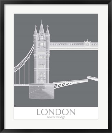 Framed London Tower Bridge Monochrome Print