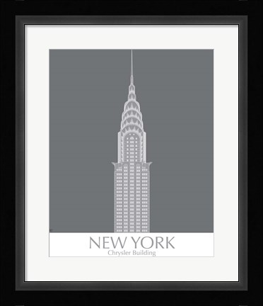 Framed New York Chrysler Building Monochrome Print