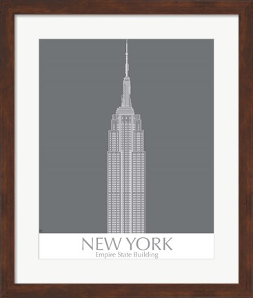 Framed New York Empire State Building Monochrome Print