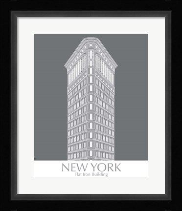Framed New York Flat Iron Building Monochrome Print