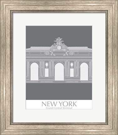 Framed New York Grand Central Monochrome Print