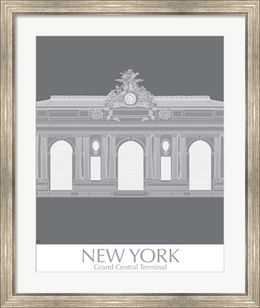 Framed New York Grand Central Monochrome Print