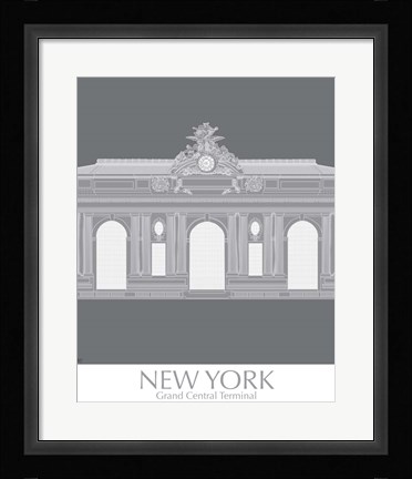 Framed New York Grand Central Monochrome Print