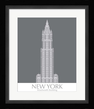 Framed New York Woolworth Building Monochrome Print
