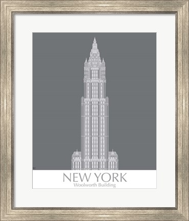 Framed New York Woolworth Building Monochrome Print