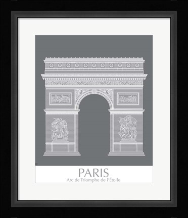 Framed Paris Arc De Triomph Monochrome Print