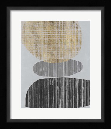 Framed Gilded Shapes I Print