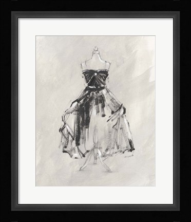 Framed Black Evening Gown I Print