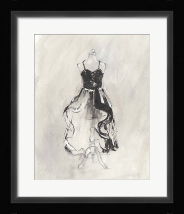 Framed Black Evening Gown II Print