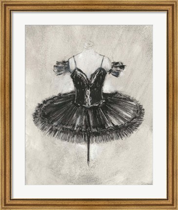 Framed Black Ballet Dress II Print