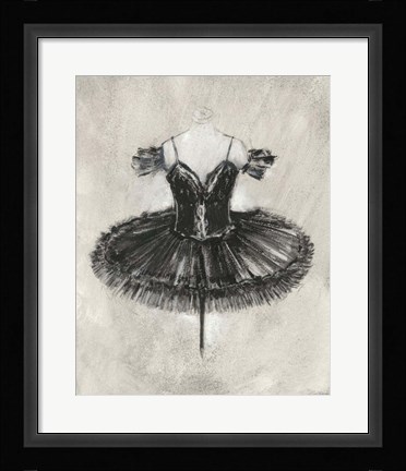 Framed Black Ballet Dress II Print