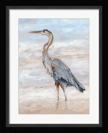 Framed Beach Heron II Print