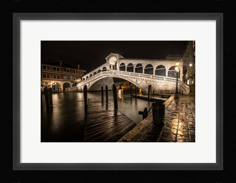 Framed Rialto in the Rain Print