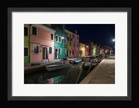Framed Burano Street Lights I Print