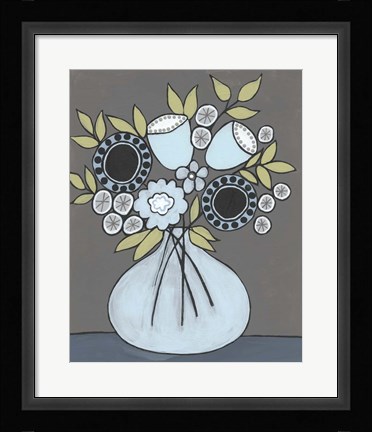 Framed Happy Garden Flowers III Print