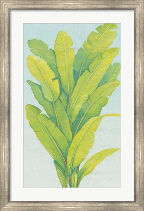 Framed Chartreuse Tropical Foliage II Print