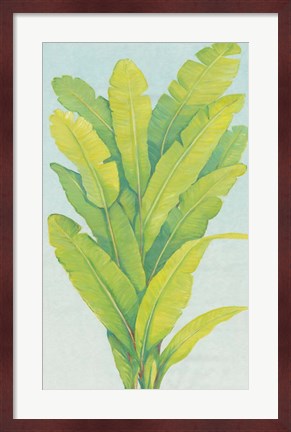 Framed Chartreuse Tropical Foliage II Print