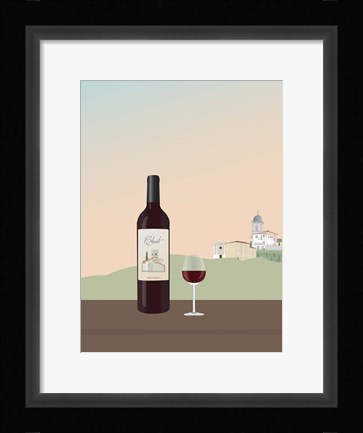 Framed Tuscan Wine I Print