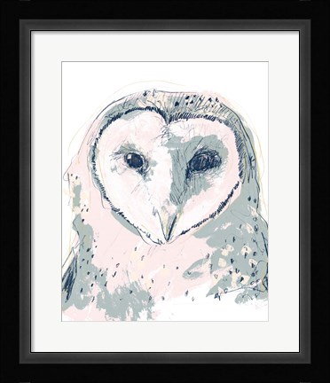 Framed Funky Owl Portrait I Print