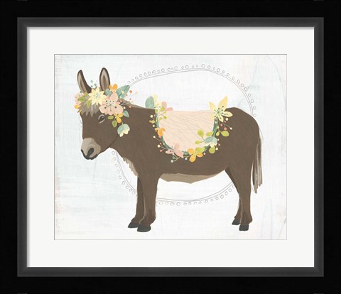 Framed Dainty Burro I Print