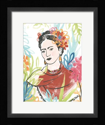 Framed Portrait of Frida  I Print