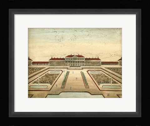 Framed Garden Design II Print