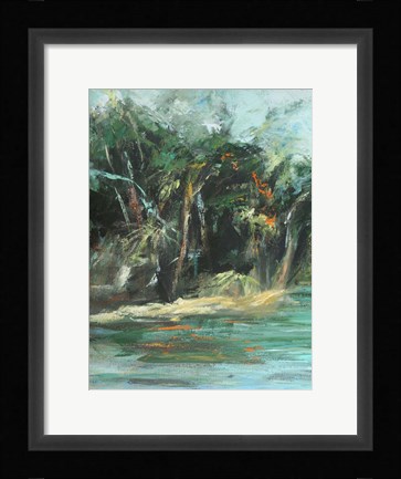Framed Waterway Jungle I Print