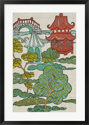 Framed Pagoda Landscape II Print