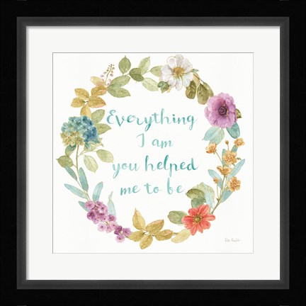 Framed Rainbow Seeds Wreath III Everything Print