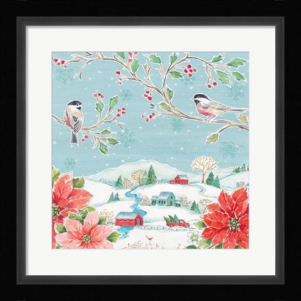 Framed Country Poinsettias V Print