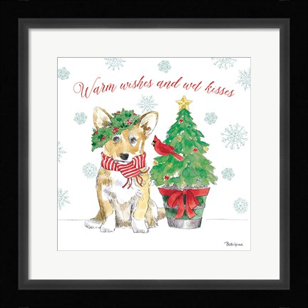 Framed Holiday Paws V Print