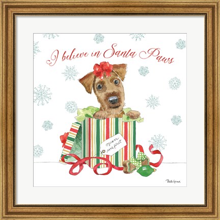 Framed Holiday Paws II Print