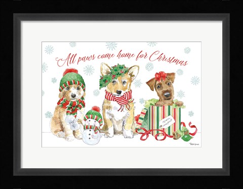 Framed Holiday Paws I Print