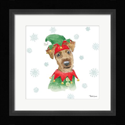 Framed Holiday Paws VII Print