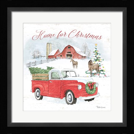Framed Farmhouse Holidays VII Print