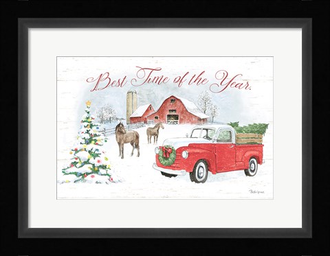 Framed Farmhouse Holidays V Print
