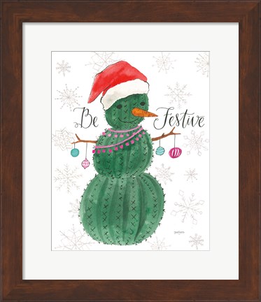 Framed Very Cactus Christmas I Be Festive Print