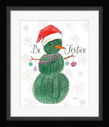 Framed Very Cactus Christmas I Be Festive Print