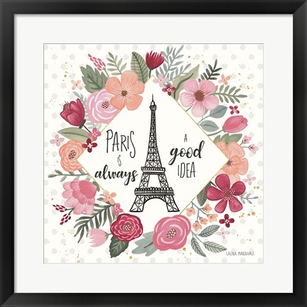 Framed Paris is Blooming IV Print