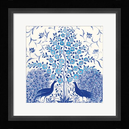 Framed Peacock Garden VIII Print