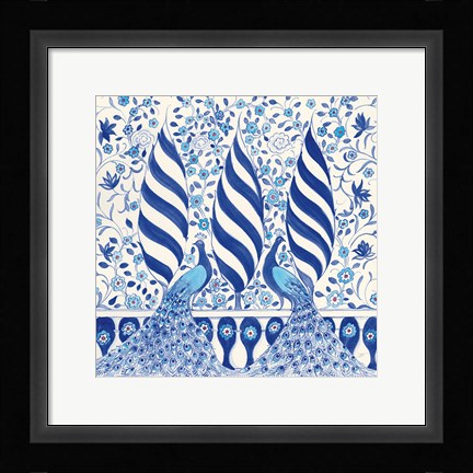 Framed Peacock Garden V Print