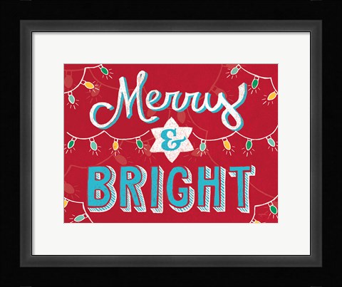 Framed Merry and Bright v2 Print